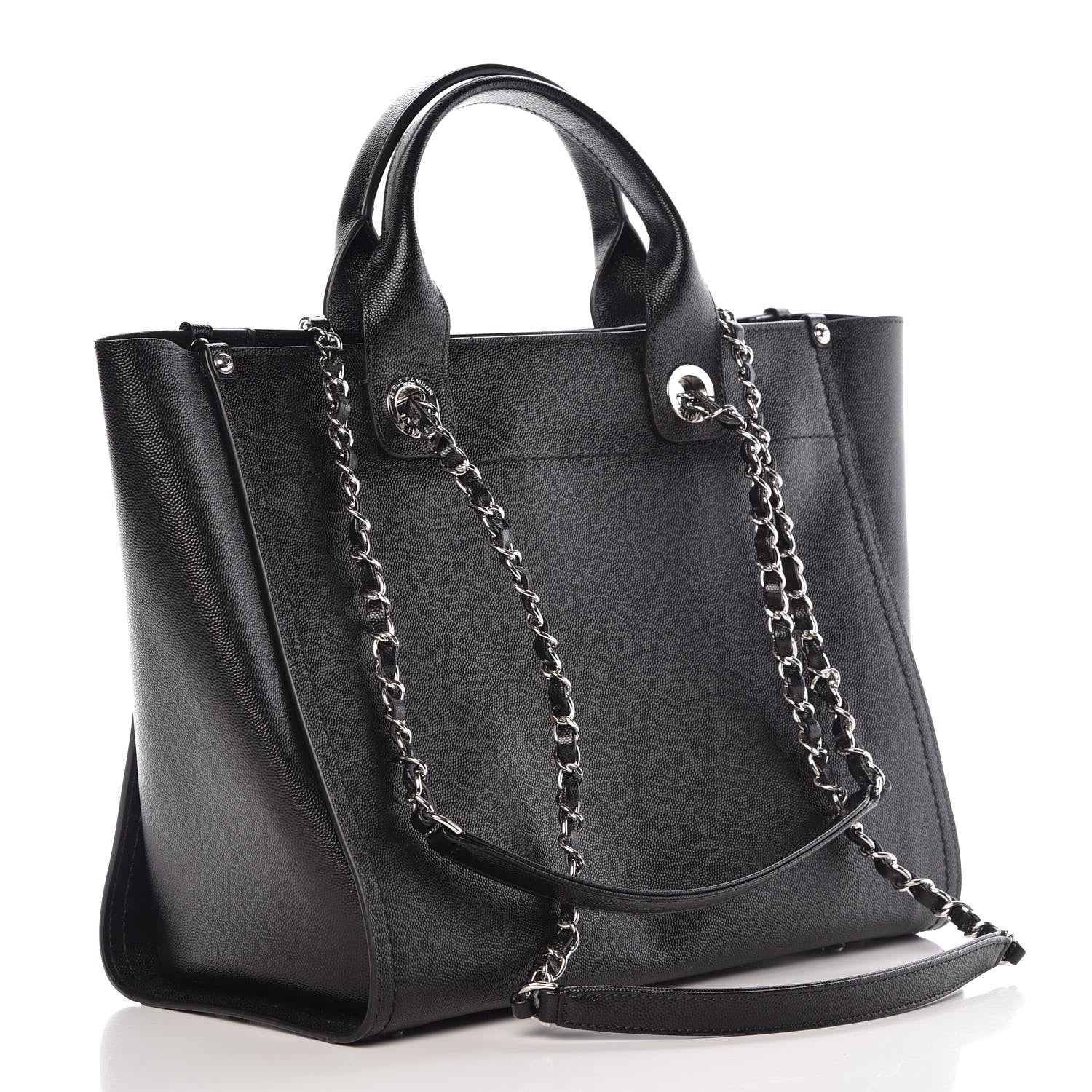 Chanel Caviar Small Studded Deauville Tote Black 4 of 14