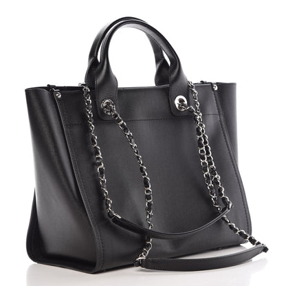 Chanel Caviar Small Studded Deauville Tote Black 4 of 14