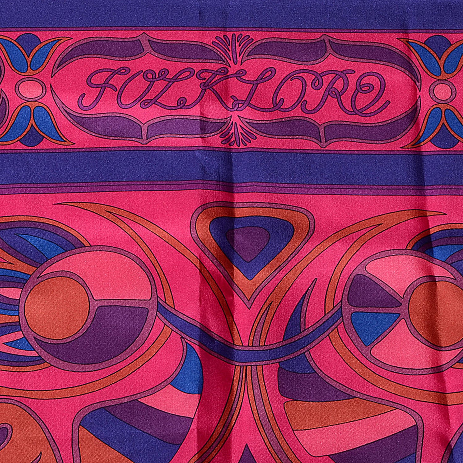 Hermes Silk Twill Giant Plume Folklore d'Henri d'Origny Scarf 140 5 of 7