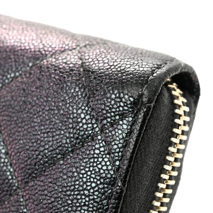 Chanel Iridescent Caviar Quilted Large Zip Around Organizer Wallet Black 11 of 12