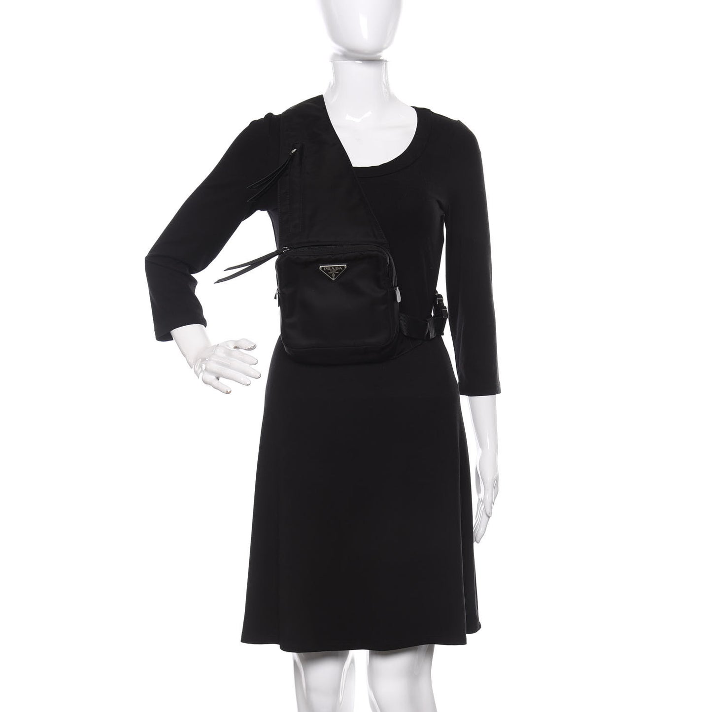 Tessuto Nylon Crossbody Bag Black