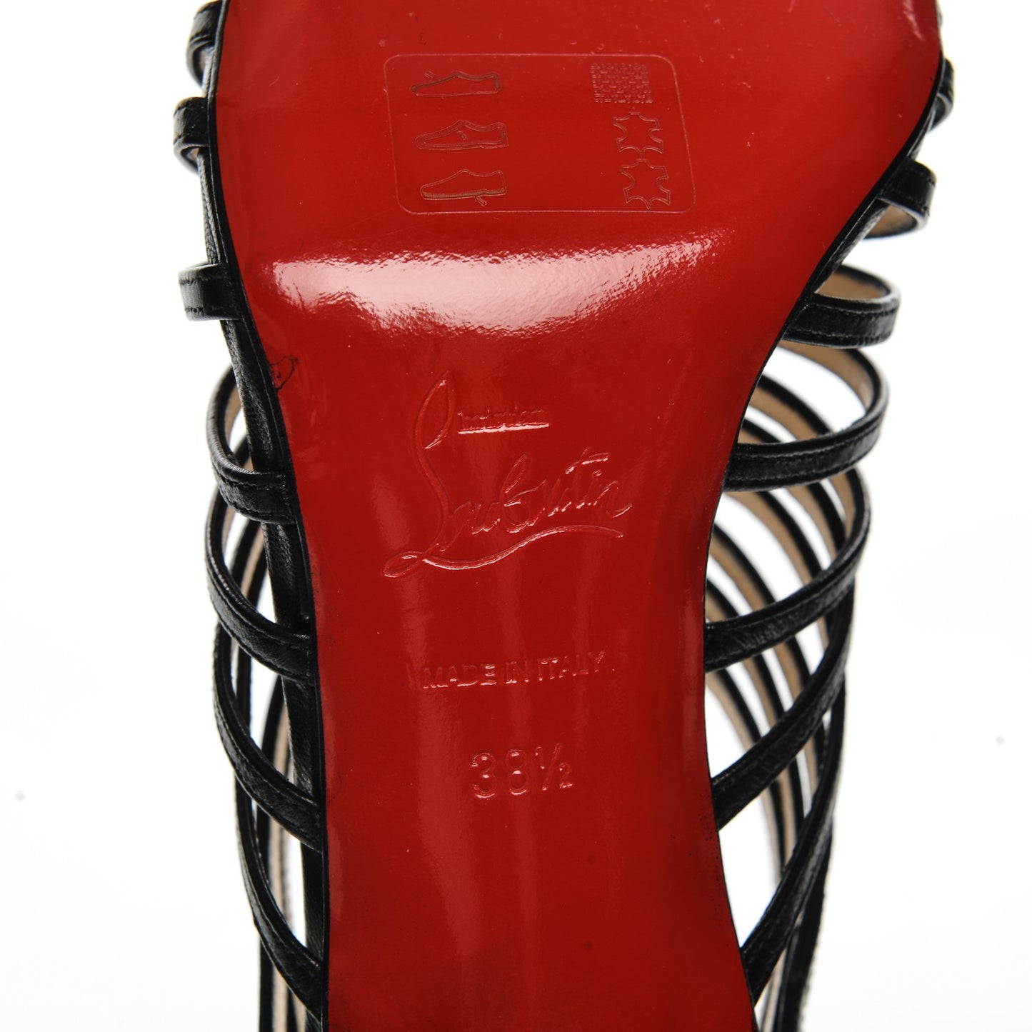 Kid Leather Multibrida 85 Cage Sandals 38.5 Black
