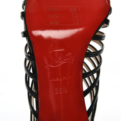 Christian Louboutin Kid Leather Multibrida 85 Cage Sandals 38.5 Black 6 of 7