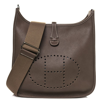 Hermes Taurillon Clemence Evelyne III PM Etoupe 1 of 12