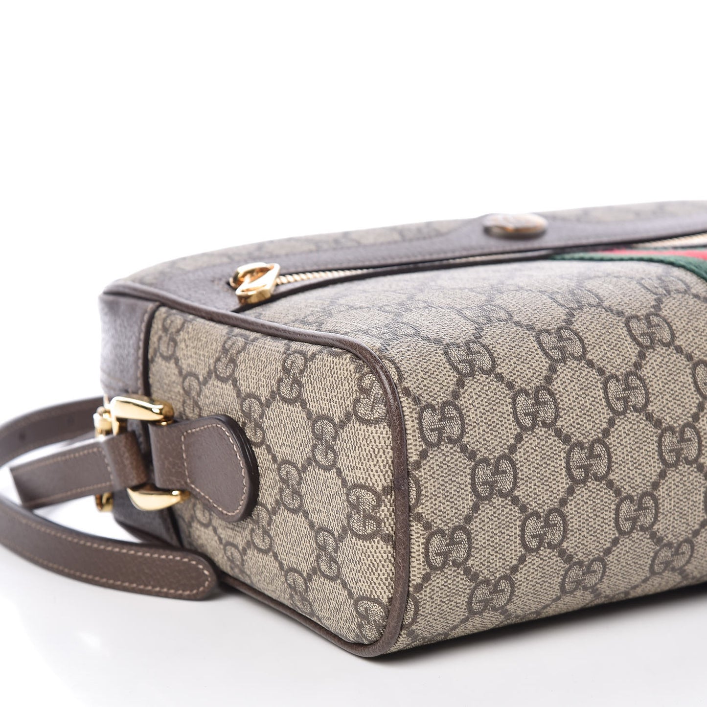 GG Supreme Monogram Web Small Ophidia Shoulder Bag Brown