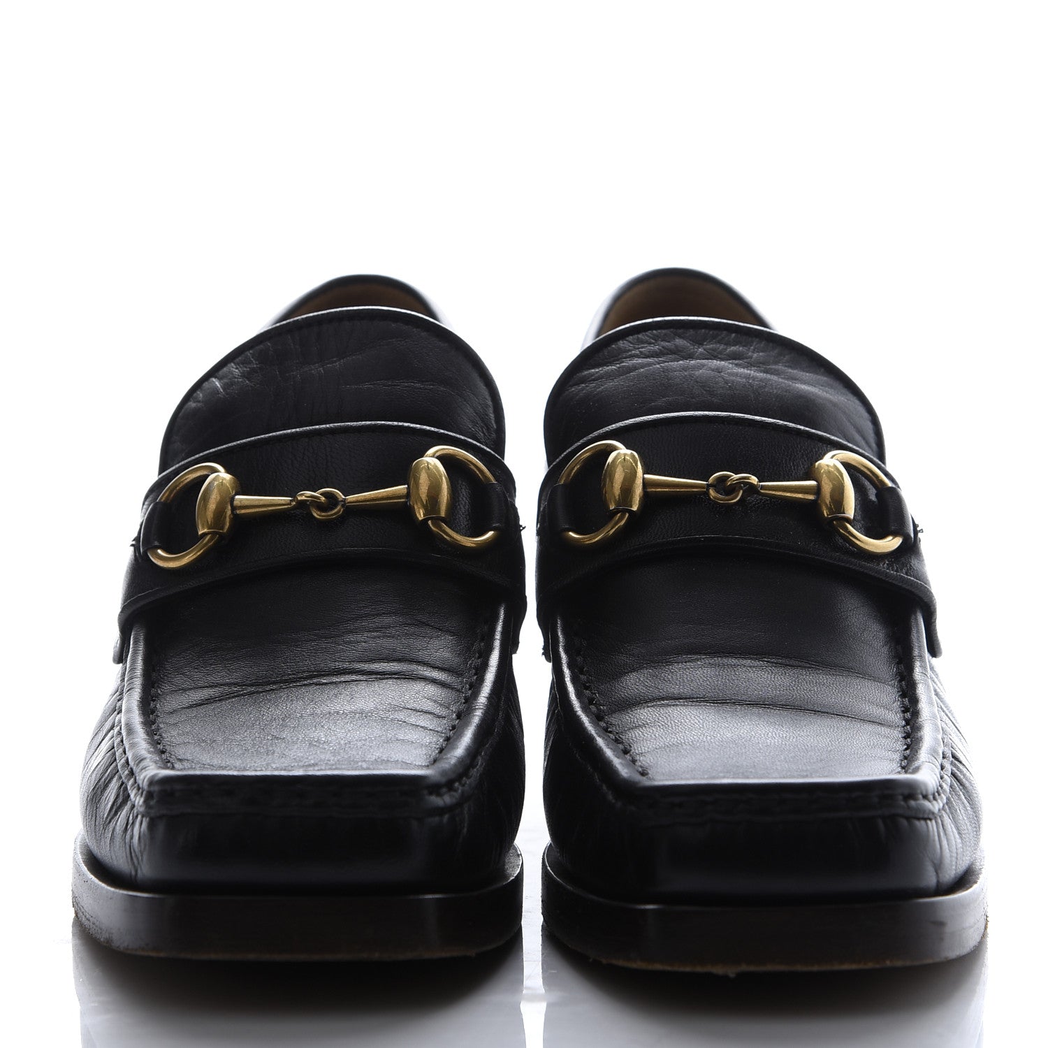 Gucci Malaga Kid Horsebit Loafer Pumps 36.5 Black 3 of 13