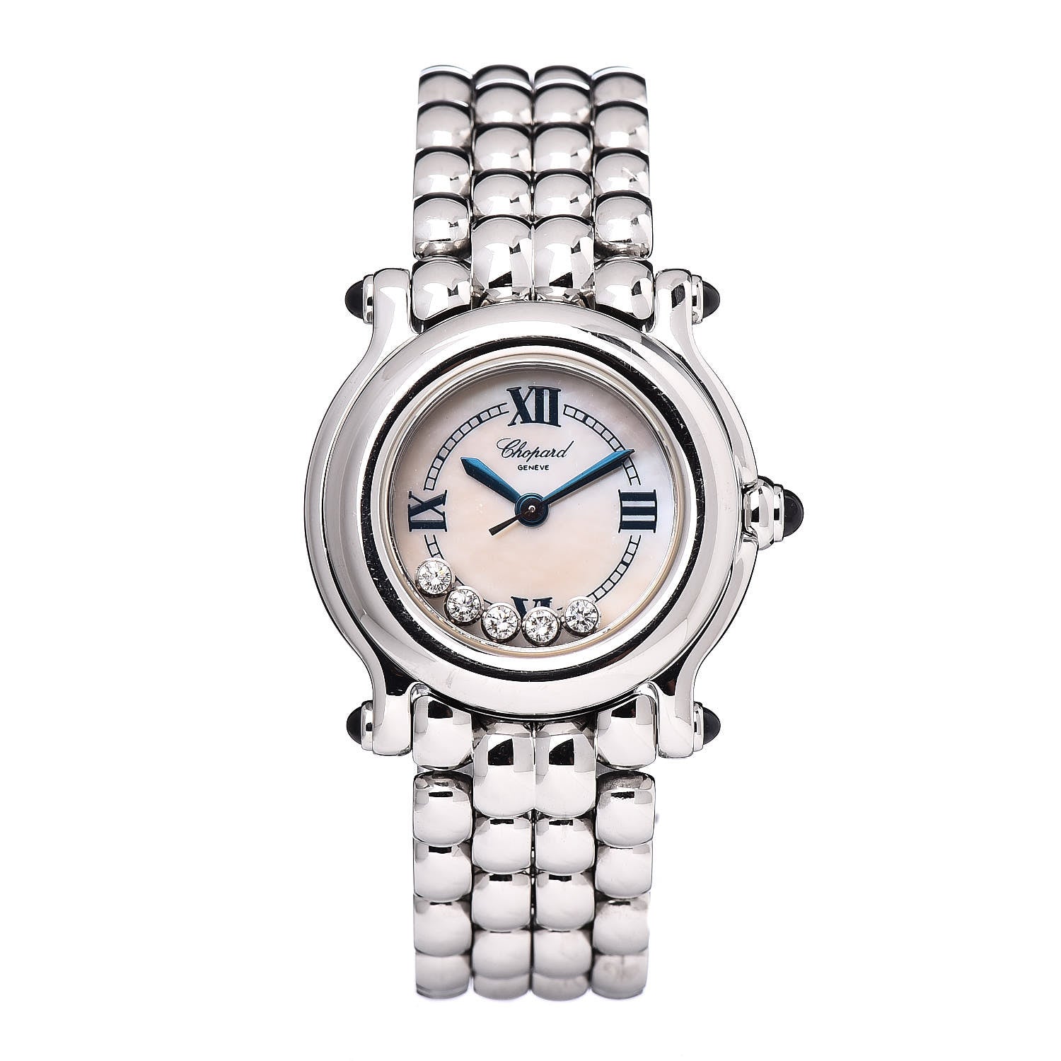 Chopard Stainless Steel 5 Diamond Mother of Pearl 26mm Happy Sport Quartz Watch 1 of 6