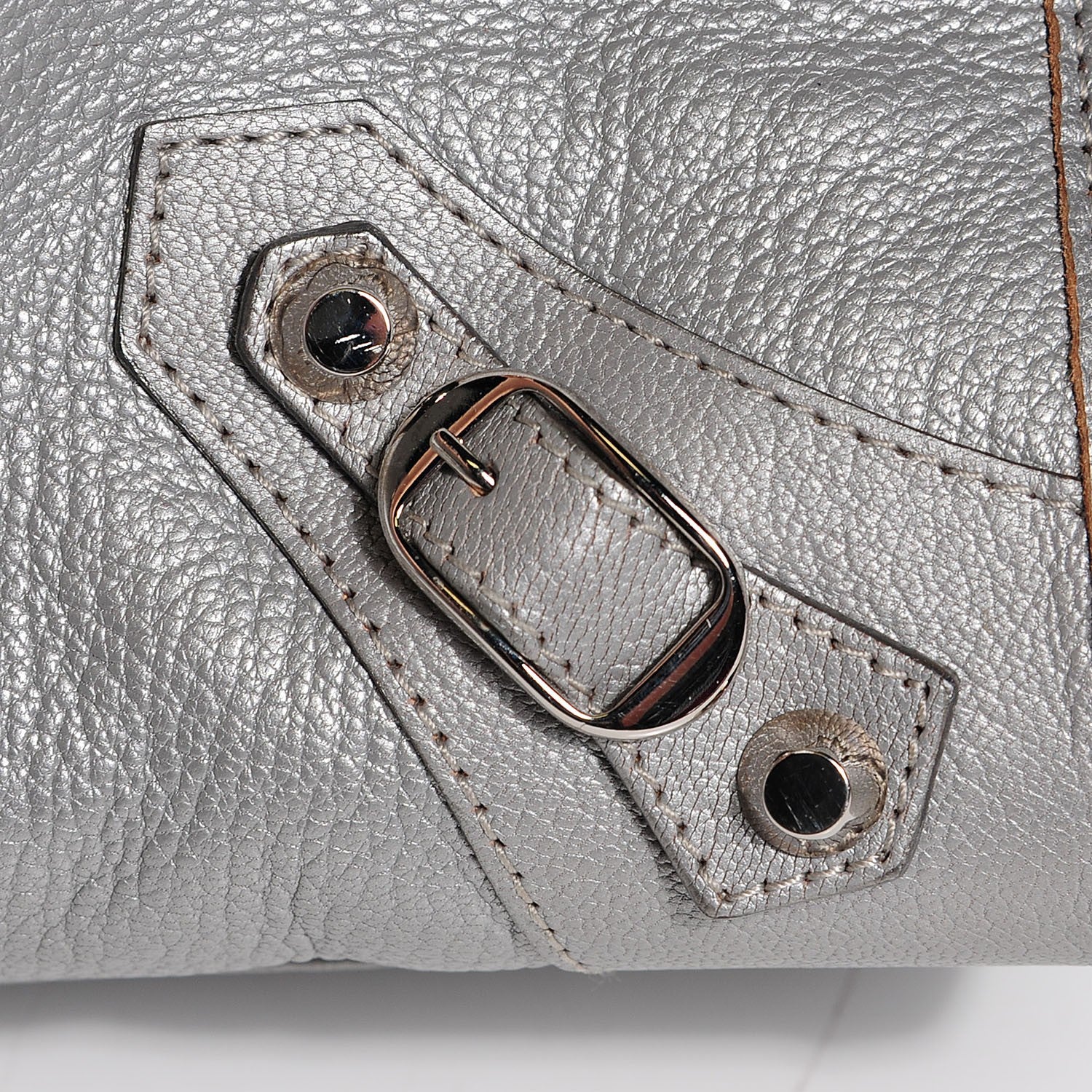 Balenciaga Pearlescent Goatskin Classic Palladium Hardware City Gris Gris Light 9 of 14