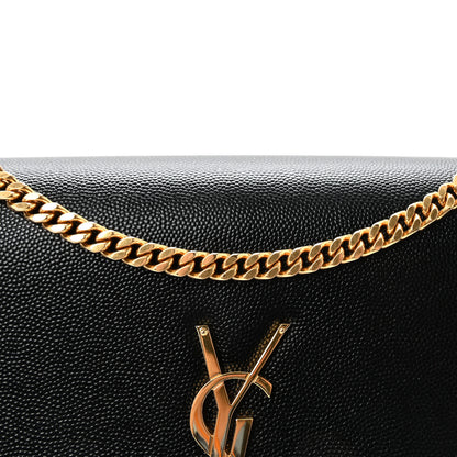 Saint Laurent Grain De Poudre Medium Classic Monogram Kate Satchel Black 7 of 9