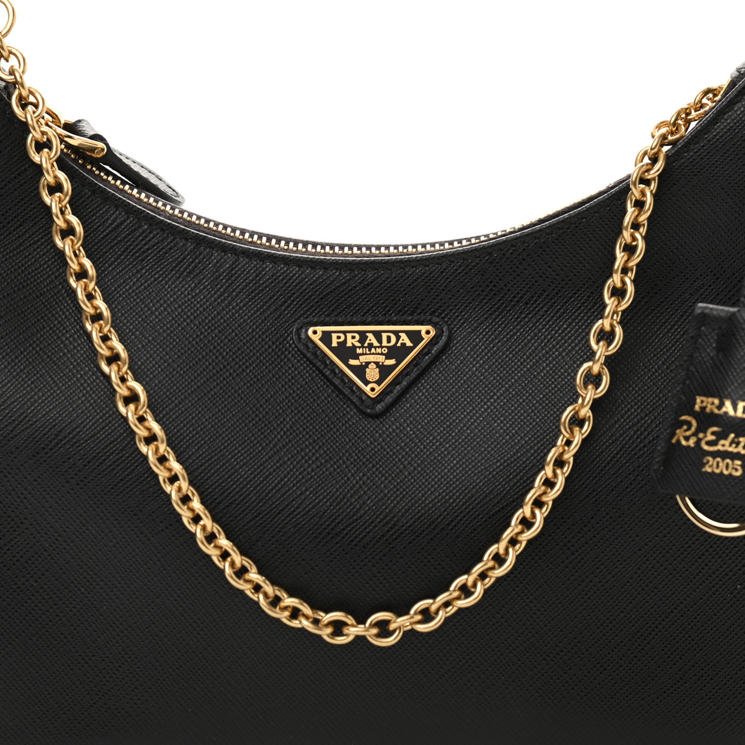 Prada Saffiano Lux Re-Edition 2005 Shoulder Bag Black 9 of 12