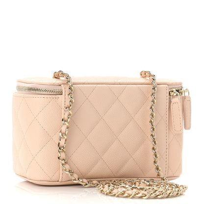 Chanel Caviar Quilted Small Vanity Case With Chain Light Beige 3 of 9