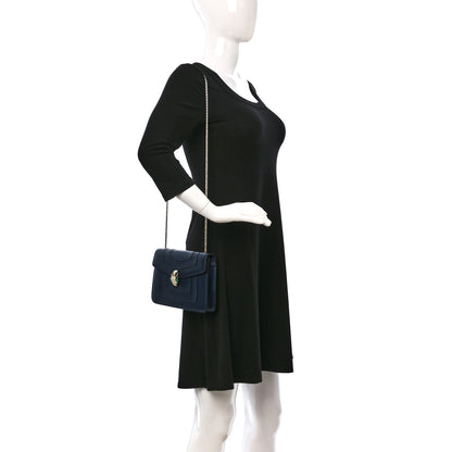 Bulgari Calfskin Small Serpenti Forever Snake Strap Crossbody Bag Navy 2 of 11