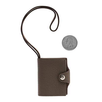 Hermes Togo Swift Ulysse Nano Bag Charm Etoupe Alezan 2 of 6