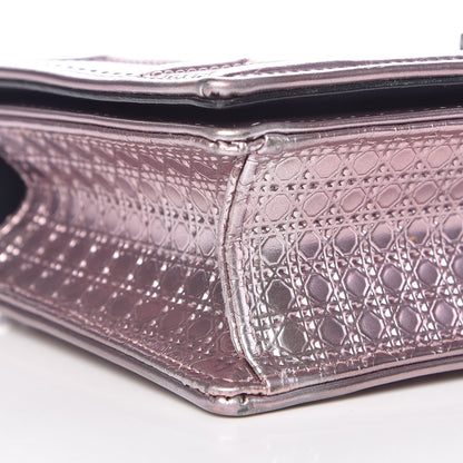 Christian Dior Metallic Patent Micro-Cannage Mini Diorama Flap Bag Pink 7 of 8