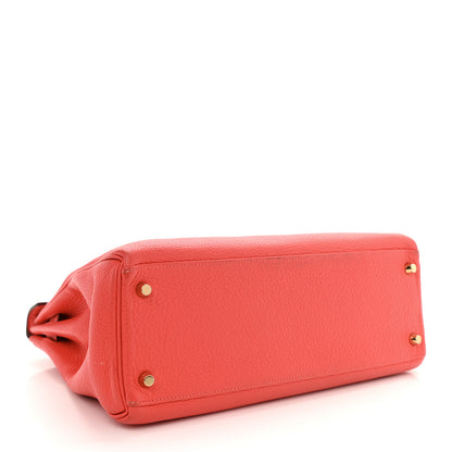 Hermes Taurillon Clemence Kelly Retourne 32 Rouge Pivoine 4 of 14