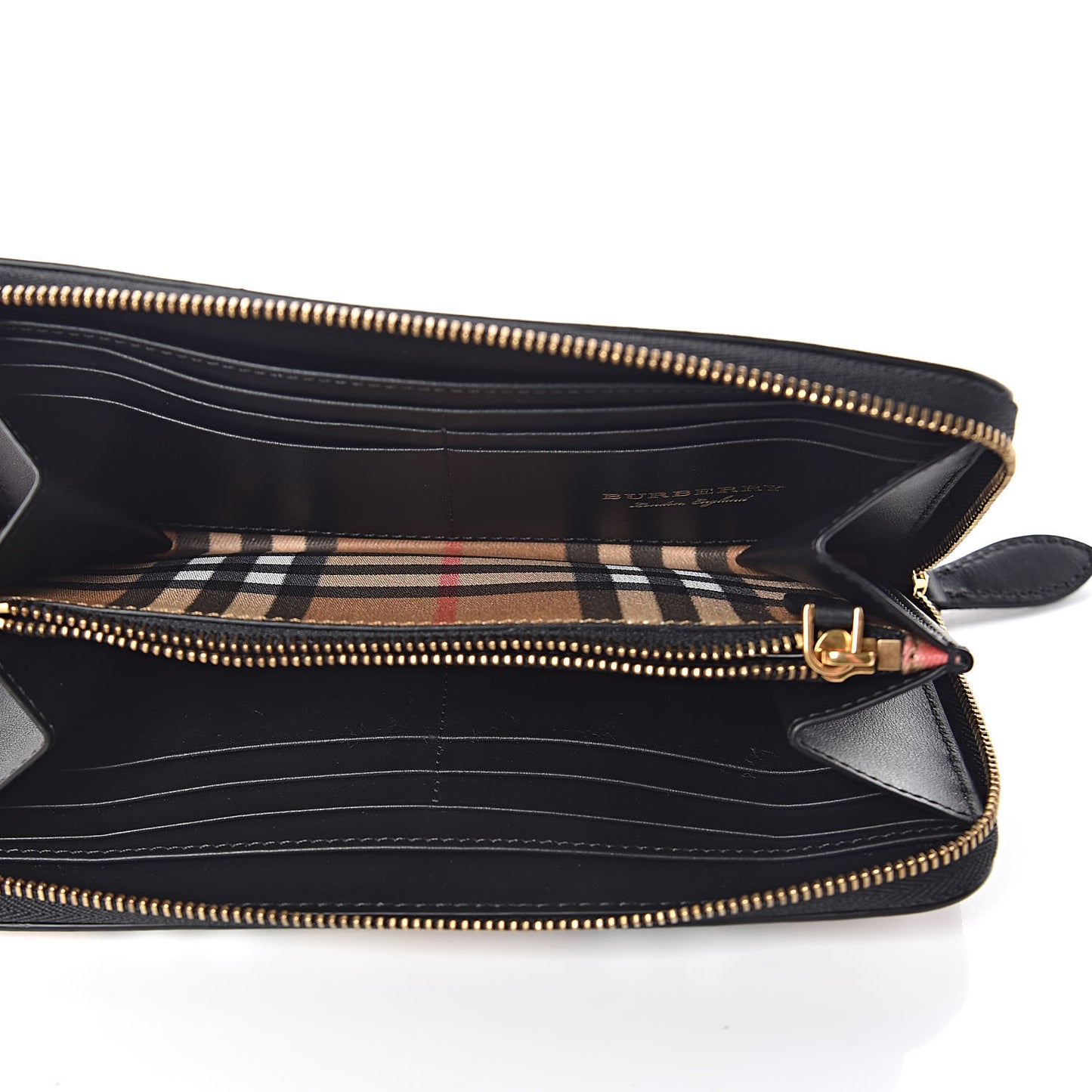 Vintage Check Elmore Zip Around Wallet Black