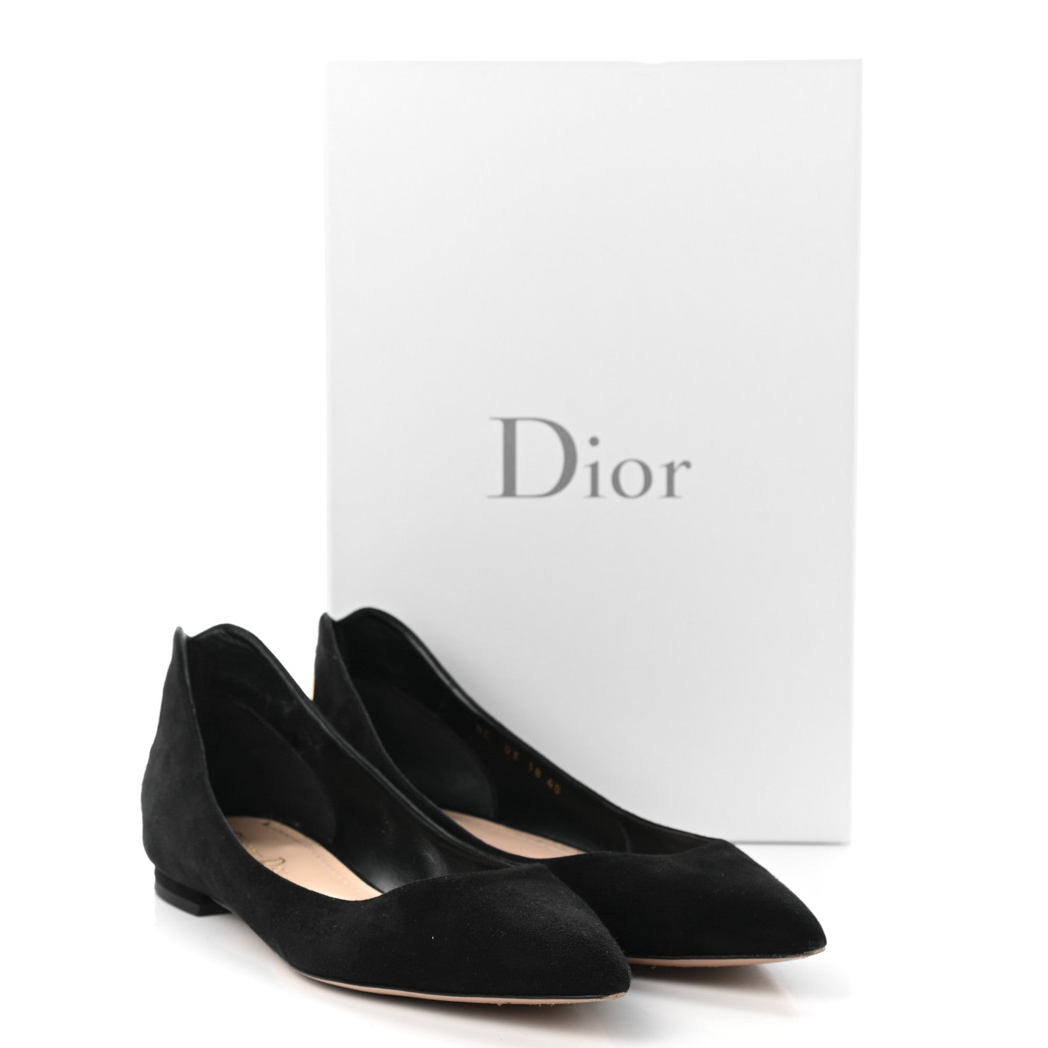 Christian Dior Suede Laminate Dioramour Ballet Flats 40 Black Gold 10 of 10