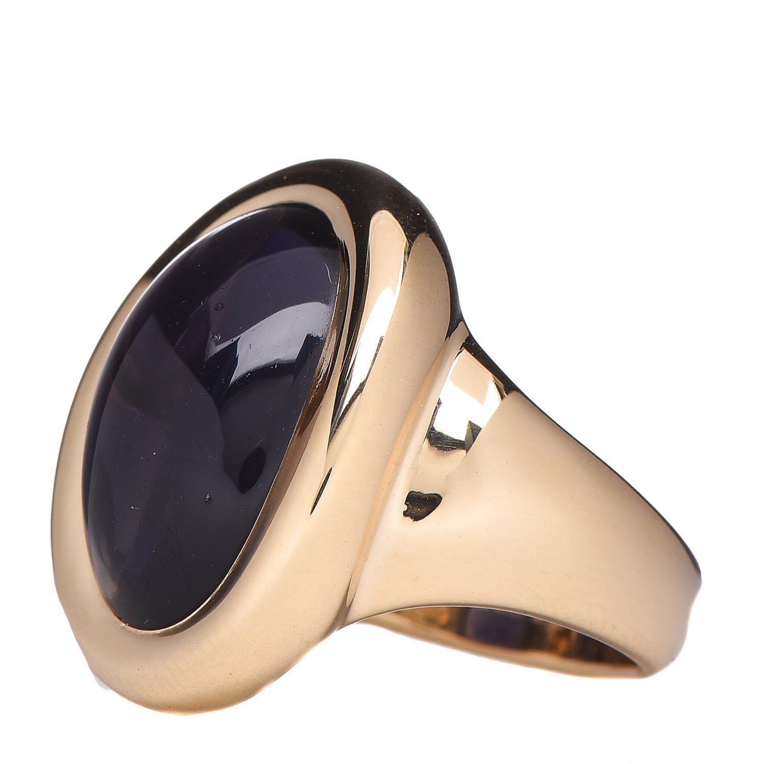Cartier 18K Yellow Gold Amethyst Cabochon Ring 52 6 3 of 6