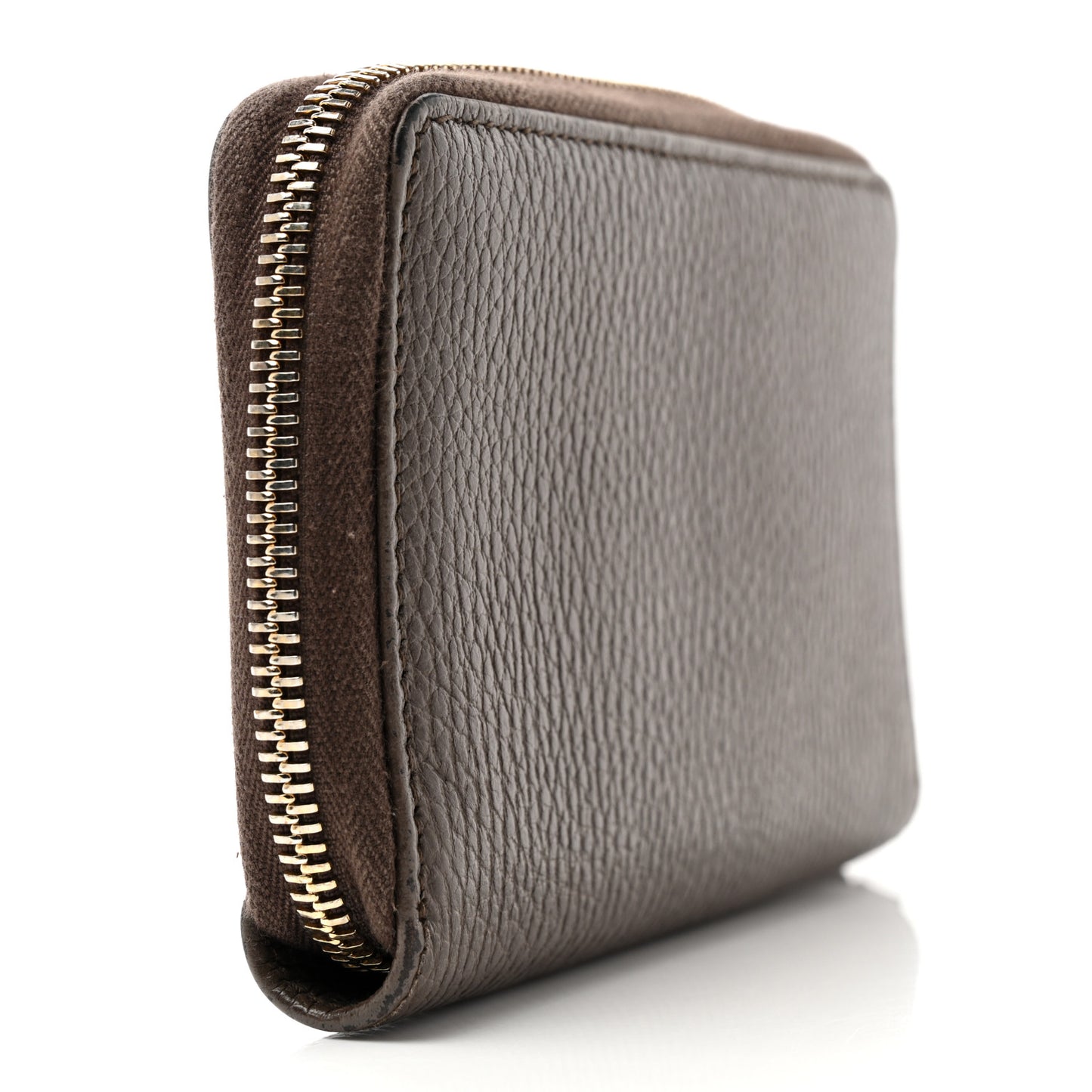 Dollar Calfskin Bi-Color Medium Swing Zip Around Wallet Grey Field Soft Pink