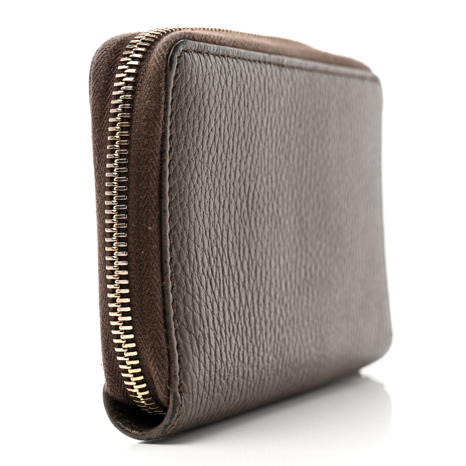 Gucci Dollar Calfskin Bi-Color Medium Swing Zip Around Wallet Grey Field Soft Pink 3 of 11