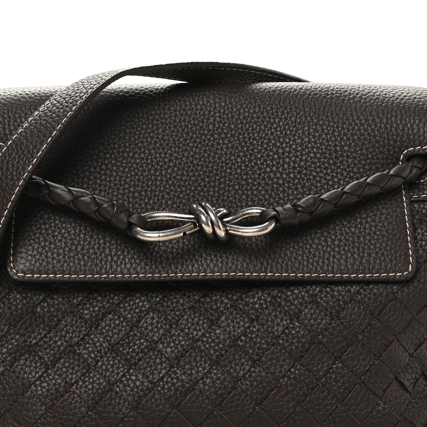 Grained Calfskin Intrecciato Small Andiamo Messenger Bag Fondant