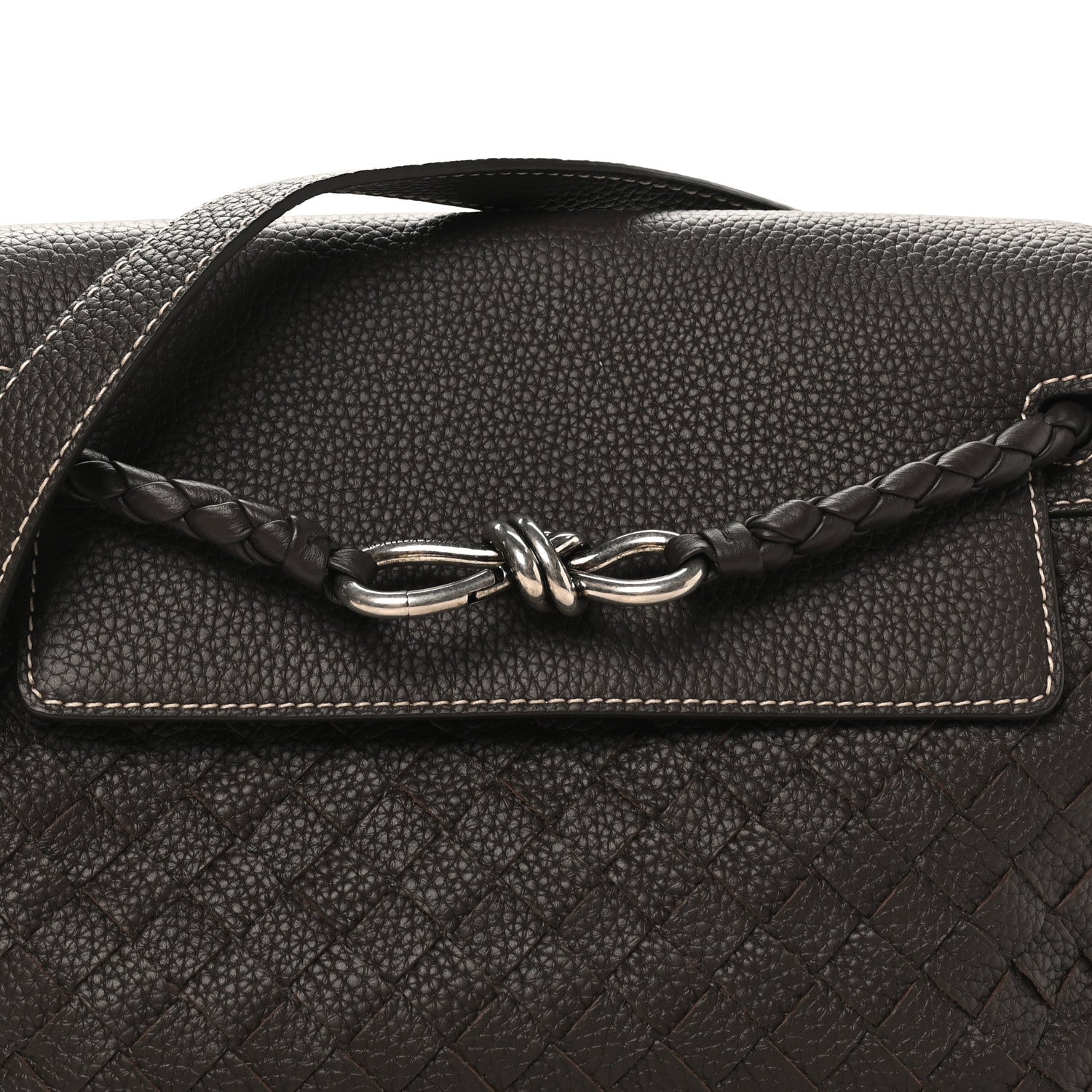 Bottega Veneta Grained Calfskin Intrecciato Small Andiamo Messenger Bag Fondant 7 of 9