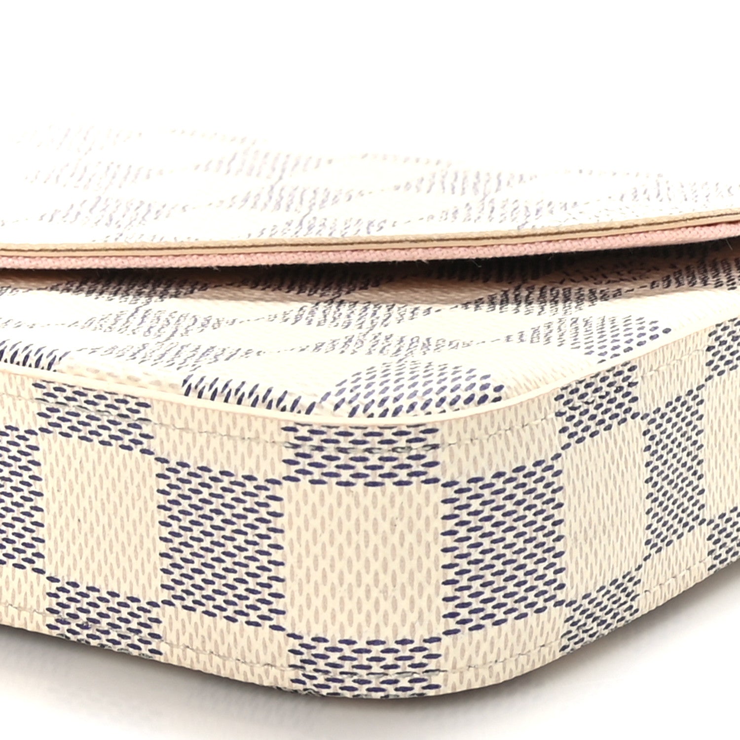 Louis Vuitton Damier Azur Pochette Felicie Chain Wallet Rose Ballerine 7 of 8