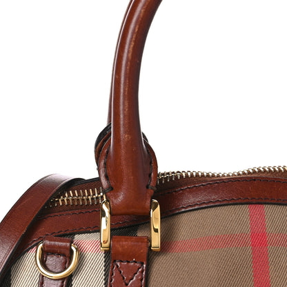 Burberry Bridle Calfskin House Check Small Orchard Bowling Bag Dark Tan 9 of 15