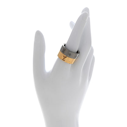 Louis Vuitton Metal LV Instinct Set of 2 Rings L 63 10.25 Silver Gold 2 of 8