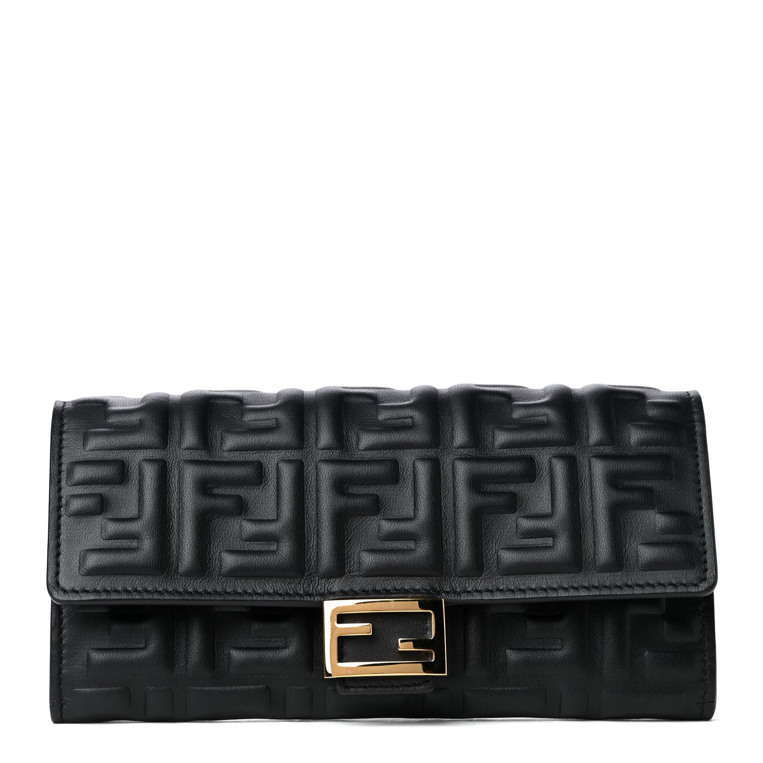 Fendi Nappa Matisse FF Embossed Continental Wallet Black 1 of 4