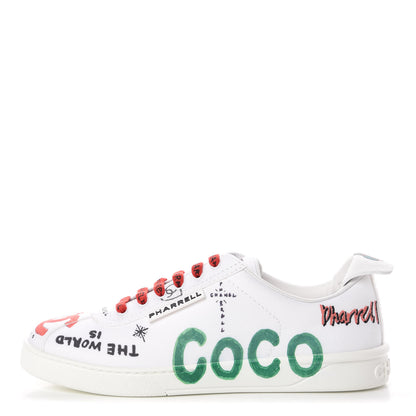 Chanel x Pharrell Williams Calfskin Womens Sneakers 38 White 1 of 11