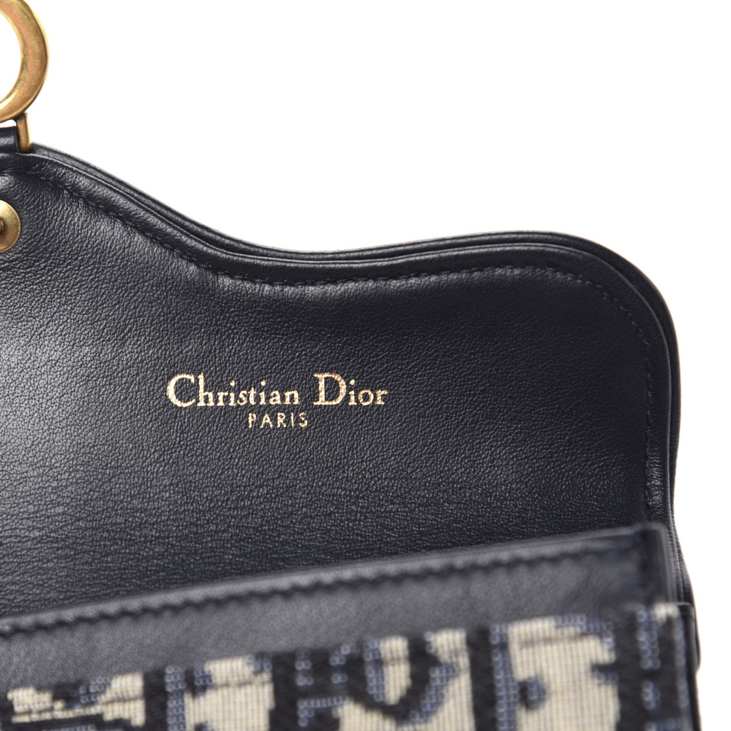 Christian Dior Oblique Saddle Card Holder Blue 6 of 7