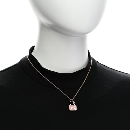 Hermes 18K Rose Gold Pink Sapphire Constance Amulettes Pendant Necklace 2 of 7