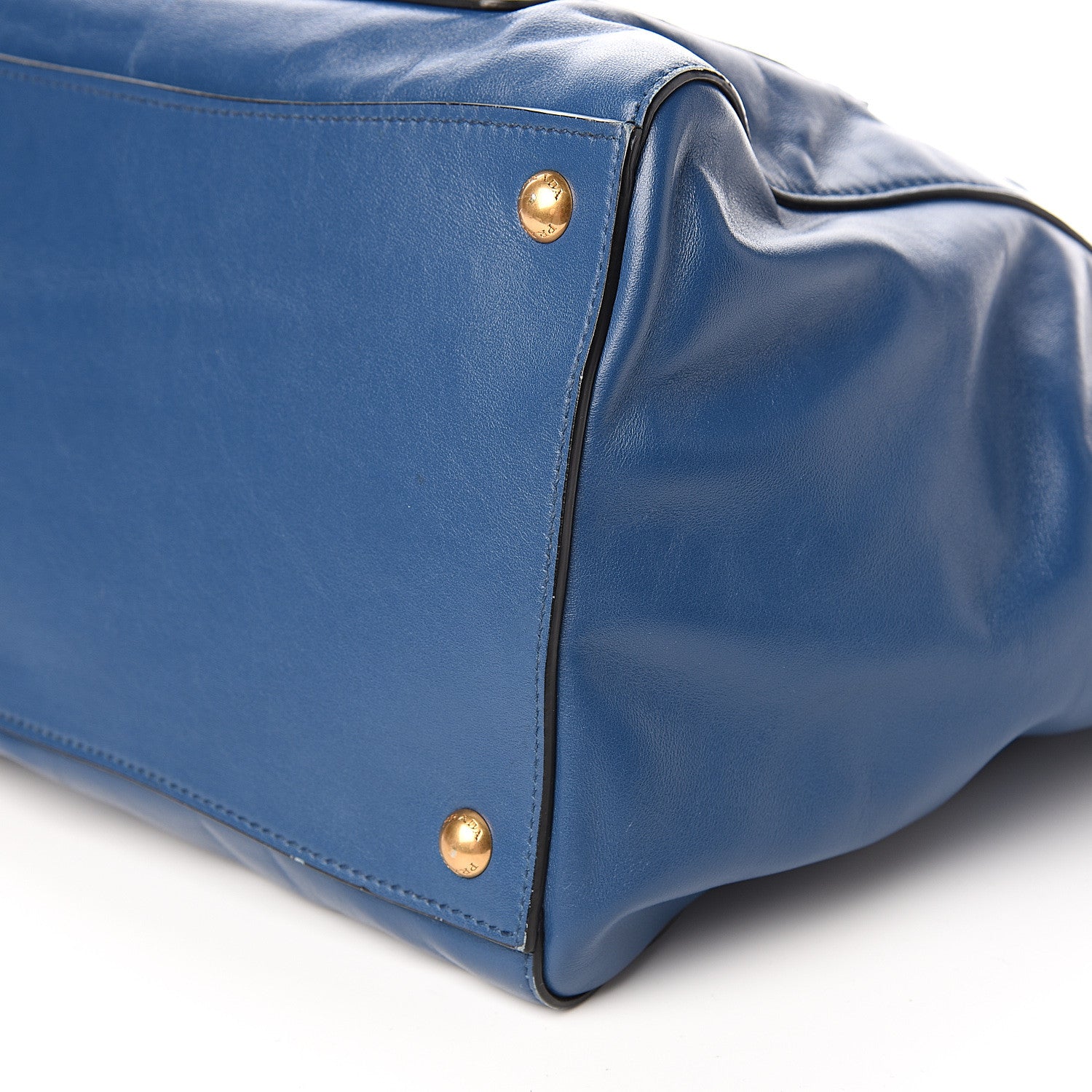 Prada Glace Calf Shopping Tote Bluette 8 of 10