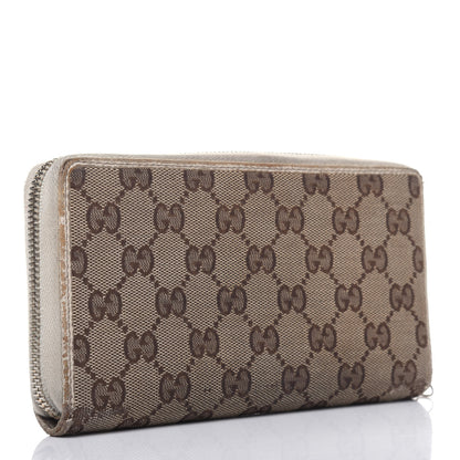 Gucci Monogram Metal Bar Zip Around Wallet Beige Ebony Off White 3 of 35