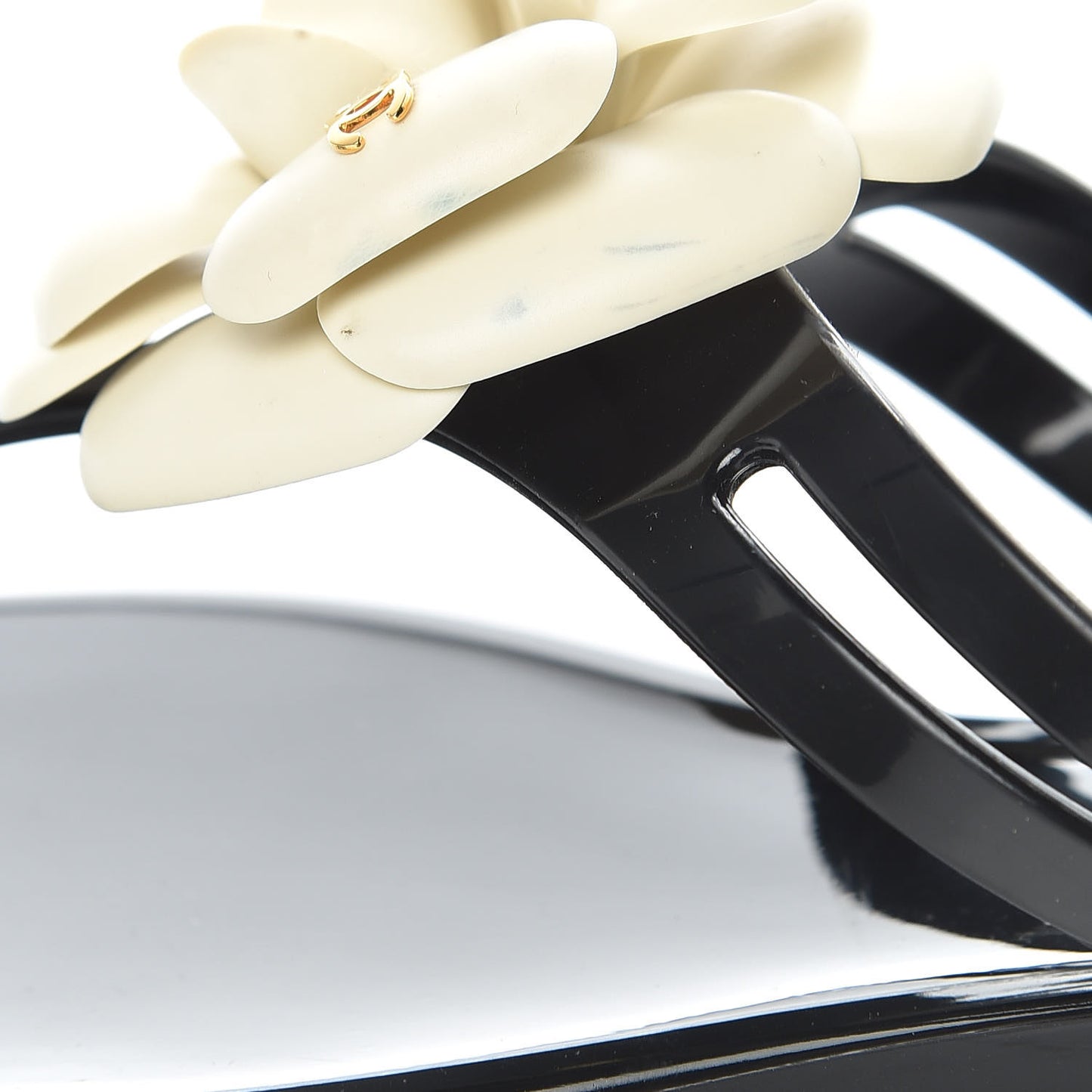 Jelly Camellia Thong Sandals 40 Black Ivory