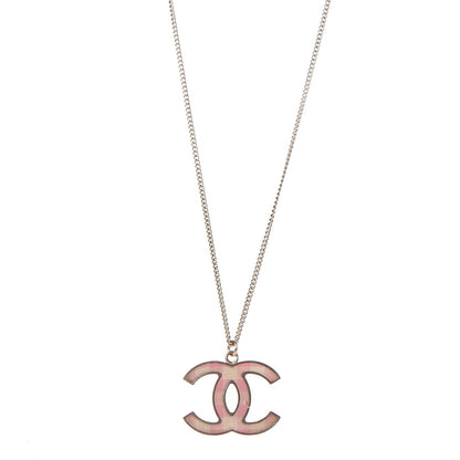 Chanel Fabric Plaid CC Necklace Pink 1 of 6