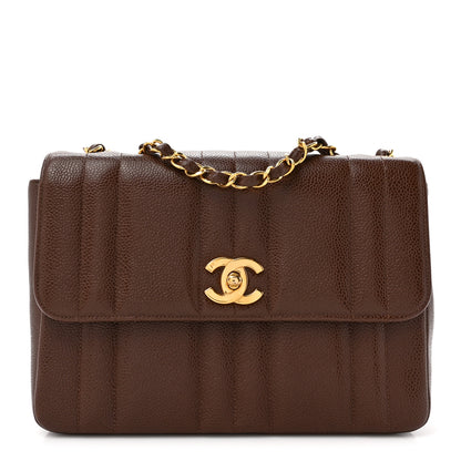 Chanel Caviar Vertical Quilt Jumbo Single Flap Brown 1 of 13