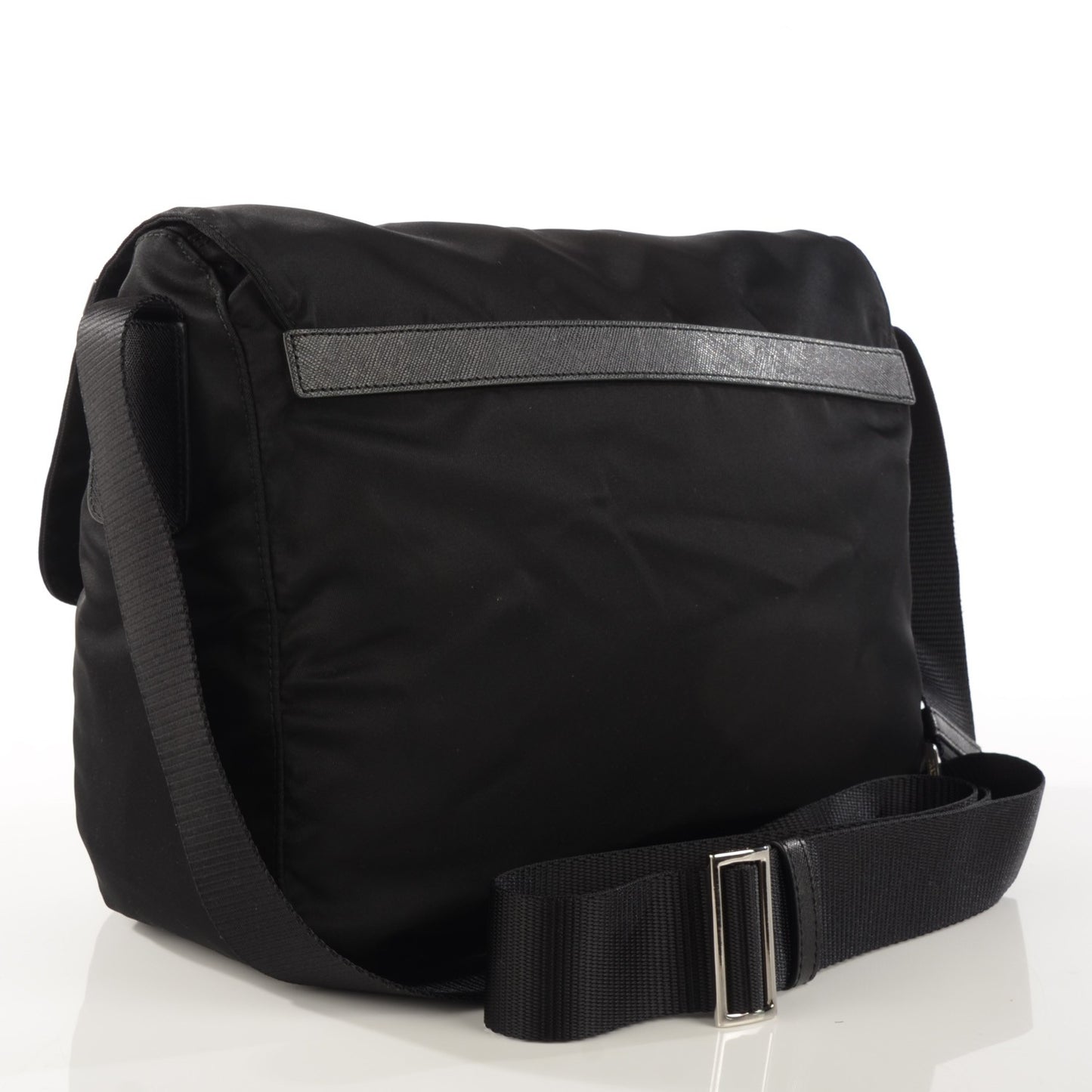 Tessuto Nylon Saffiano Messenger Bag Nero Black