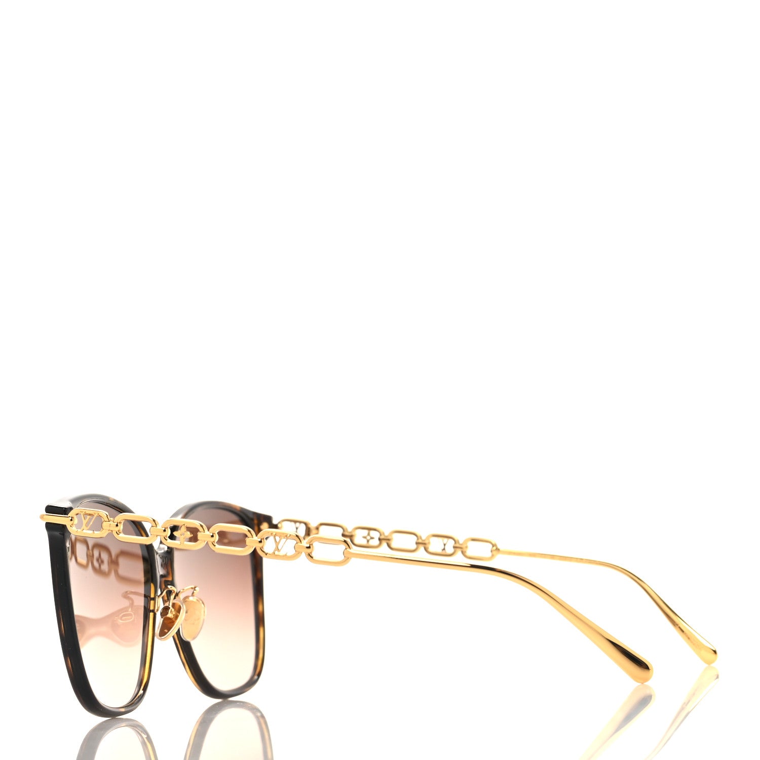 Louis Vuitton Acetate Metal My LV Two Chain Classique Square Z1945U Sunglasses Havana Brown 3 of 7