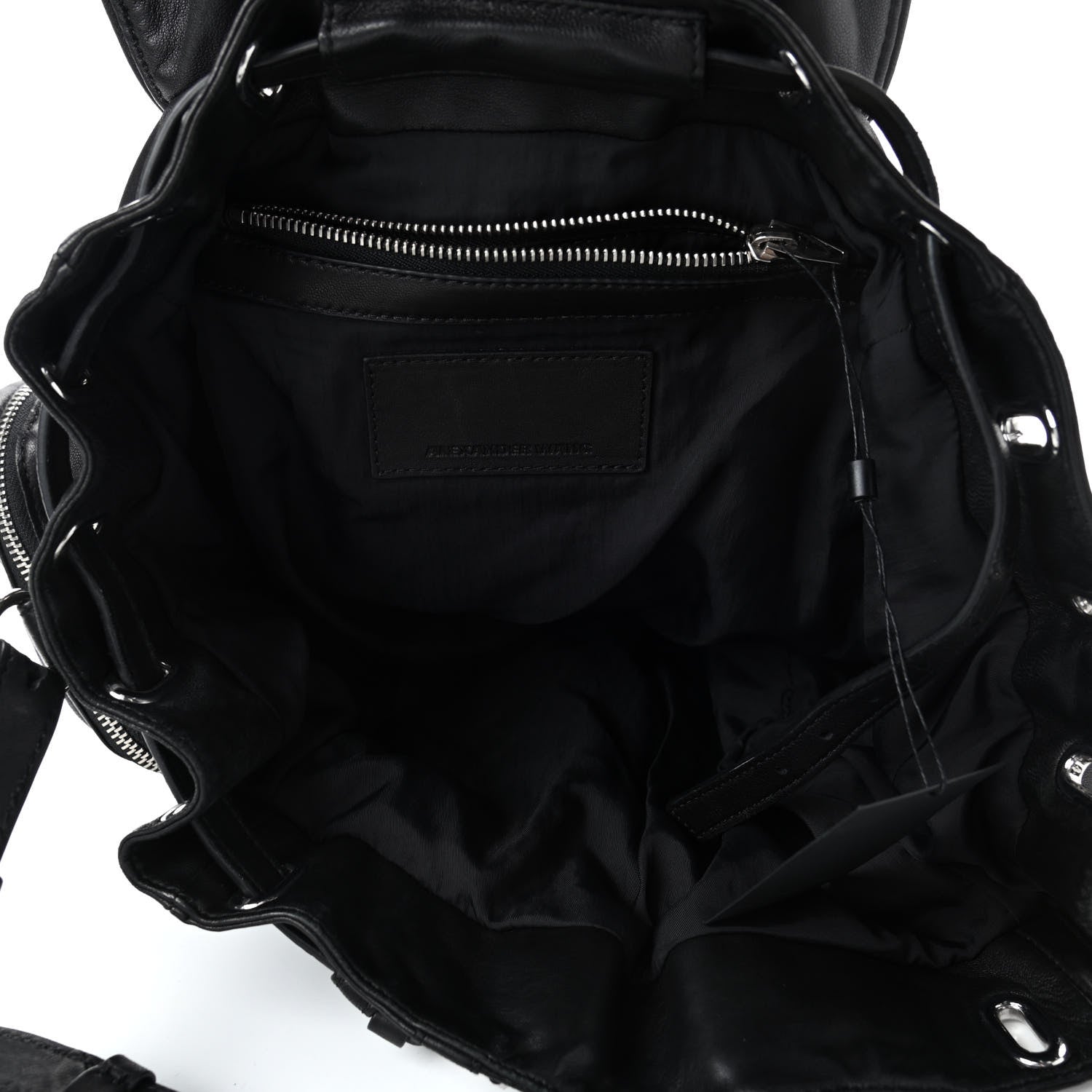 Alexander Wang Lambskin Marti Backpack Bag Washed Black Rhodium Hardware 4 of 4