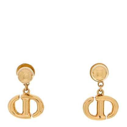 Christian Dior Metal Petit CD Drop Earrings Gold 1 of 5