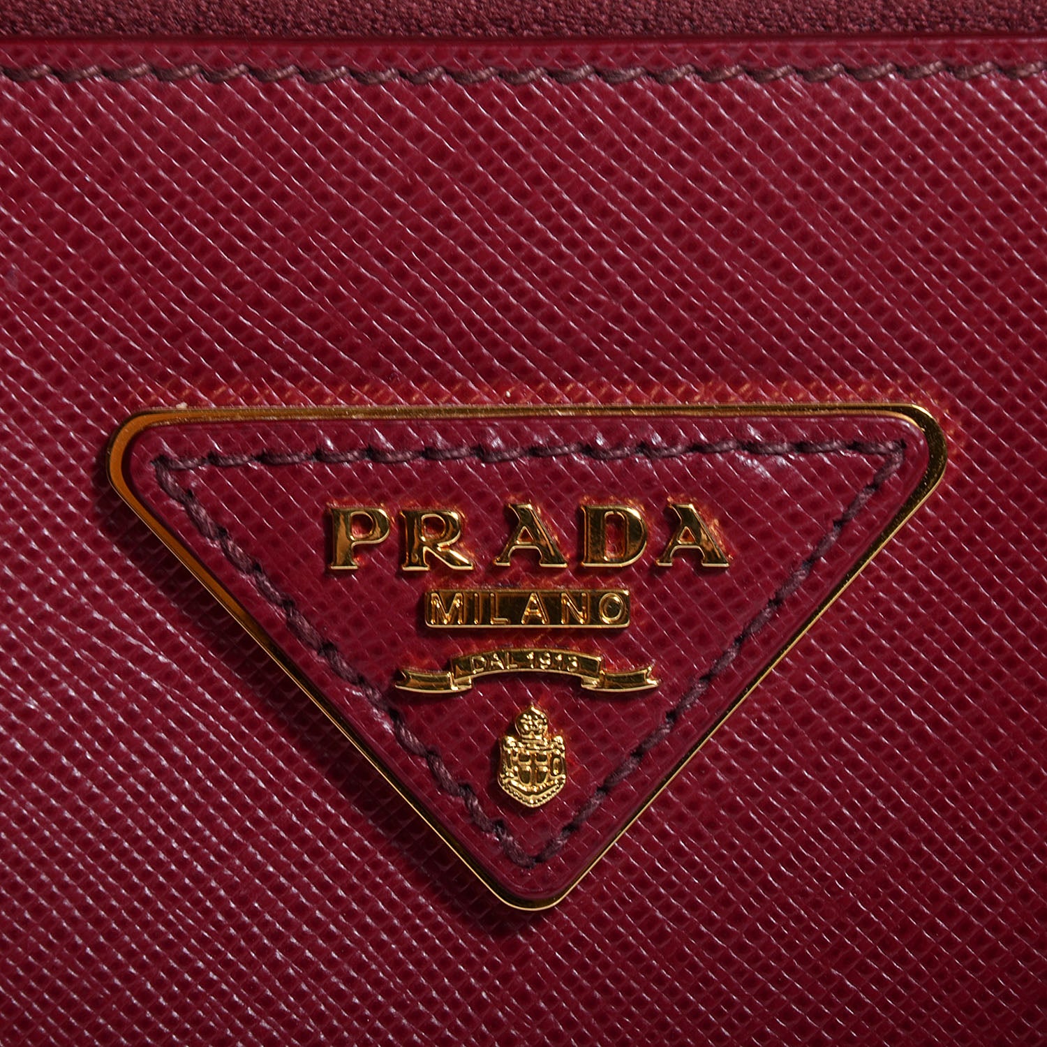 Prada Saffiano Lux Mini Double Zip Tote Cherry 6 of 11