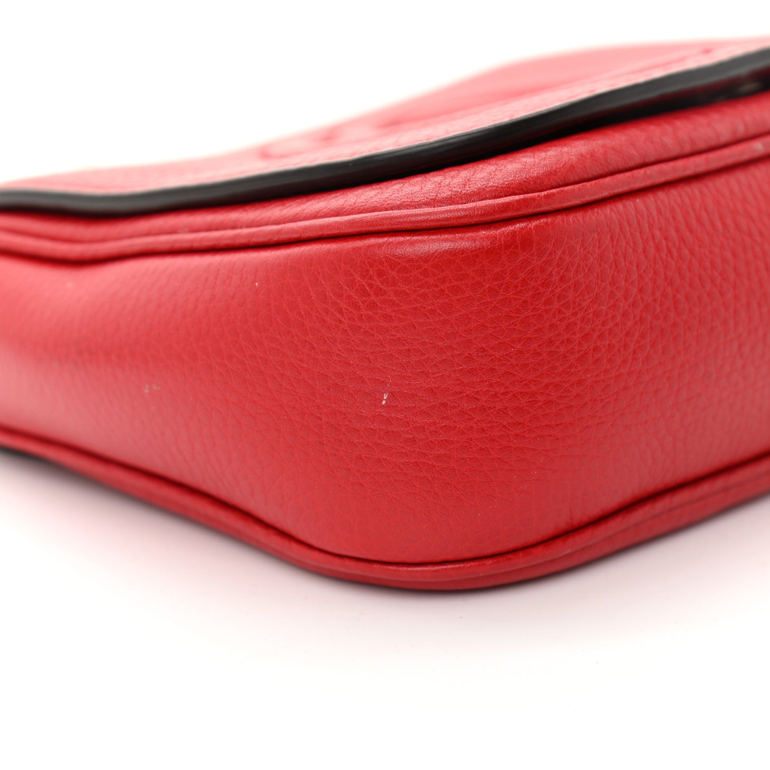Gucci Pebbled Calfskin Small Soho Flap Crossbody Red 9 of 11