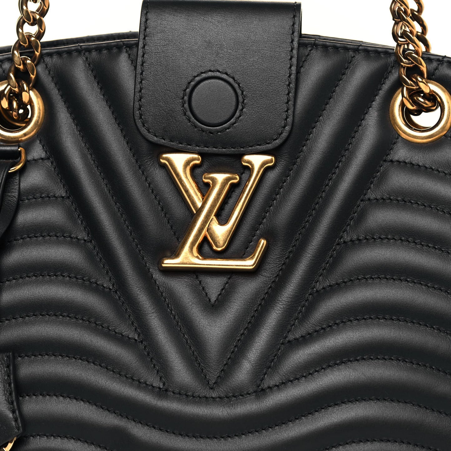 Calfskin New Wave Chain Tote Black