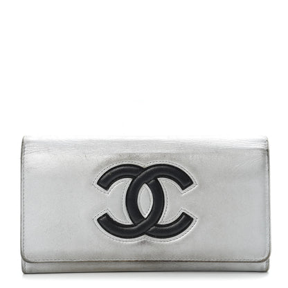 Chanel Lambskin Large CC Flap Wallet Silver 1 of 22