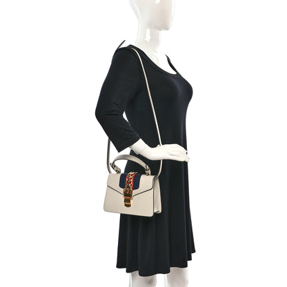 Gucci Calfskin Mini Sylvie Top Handle Bag White 2 of 11