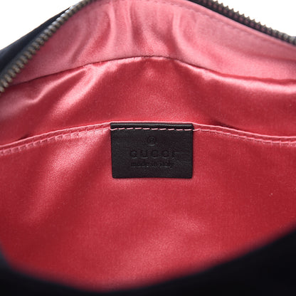 Gucci Velvet Matelasse Deer Embroidered Small GG Marmont Chain Shoulder Bag Black 5 of 9