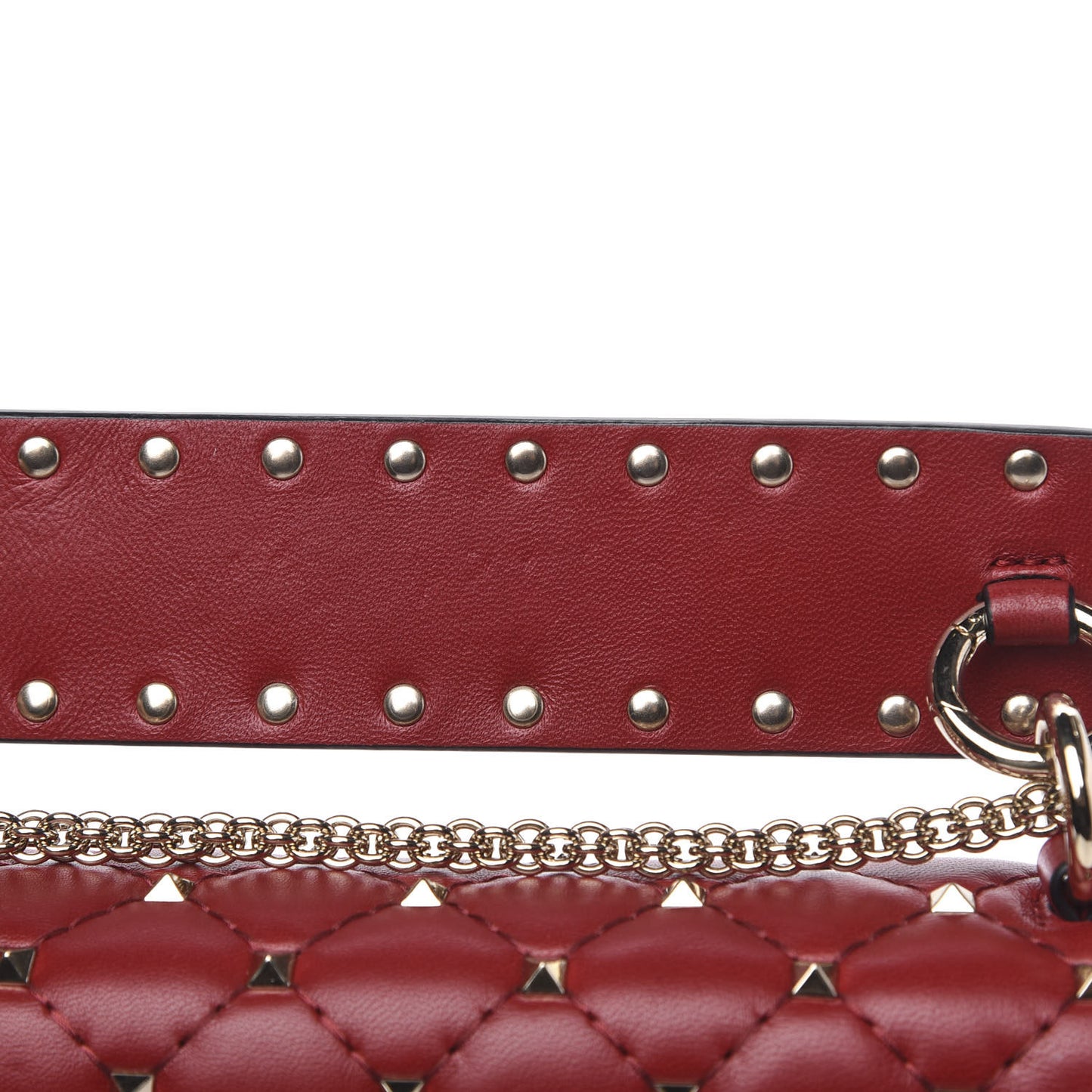 Nappa Medium Rockstud Spike Shoulder Bag Rosso Valentino