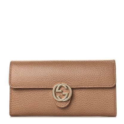 Gucci Dollar Calfskin Interlocking G Continental Wallet Camelia 1 of 7